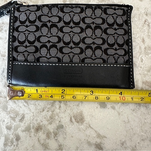 Coach Signature Black/ Gray Logo Canvas Leather Purse Y2K w/Sm Coin Purse - Picture 15 of 16